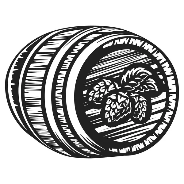 Craft Logotyp Vektor Illustration Emblem Bryggeri Design Mörk Bakgrund — Stock vektor