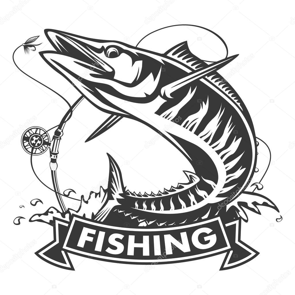 Download Illustration Wahoo Acanthocybium Solandri Scombrid Fish ...