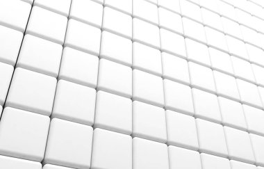 Beyaz küpleri 3d render soyut geometrik şekil