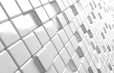 Beyaz küpleri 3d render arka plan soyut geometrik şekil