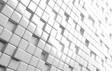 Beyaz küpleri 3d render arka plan soyut geometrik şekil