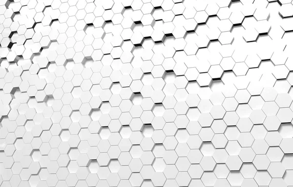 Біла Шестикутна Текстура Тла Ілюстрація Рендеринга Футуристичний Абстрактний Банер — стокове фото