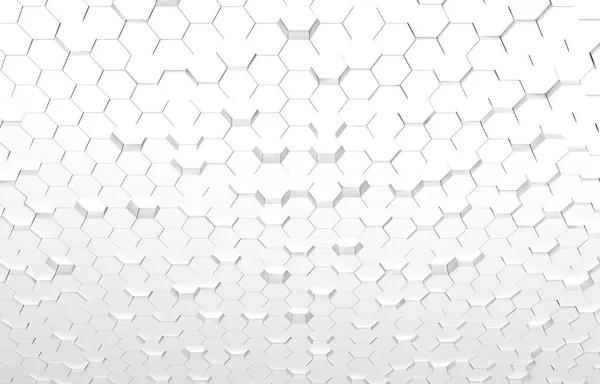 Weiße Hexagon Hintergrundtextur Darstellung Futuristisch Abstraktes Banner — Stockfoto