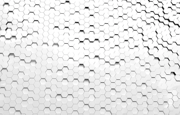 White hexagon 3D background texture. 3d rendering illustration. Futuristic abstract banner.