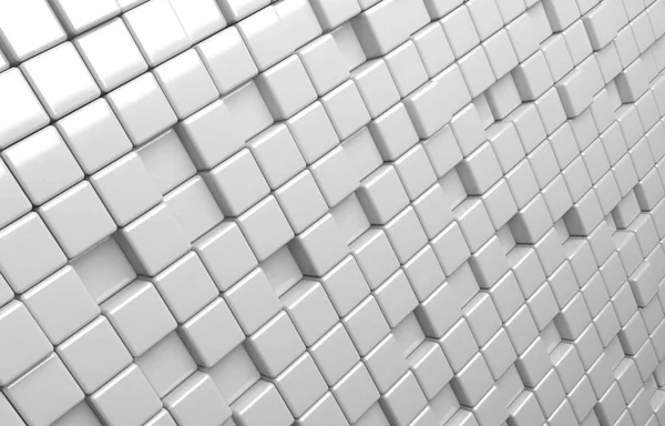 白色立方体的抽象几何形状3D 渲染背景 — 图库照片