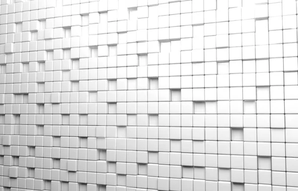 Forma Geométrica Abstracta Cubos Blancos Renderizar Fondo — Foto de Stock