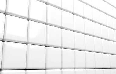Beyaz küpleri 3d render soyut geometrik şekil
