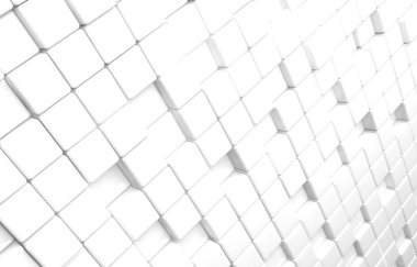 Beyaz küpleri 3d render arka plan soyut geometrik şekil