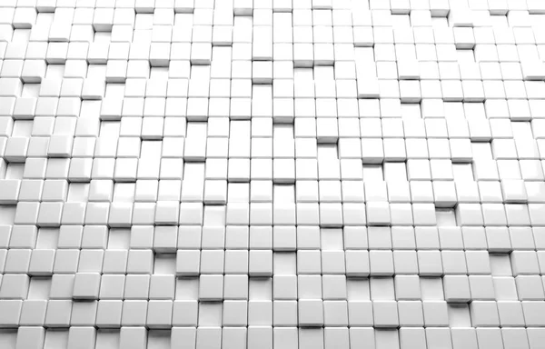 白色立方体的抽象几何形状3D 渲染背景 — 图库照片