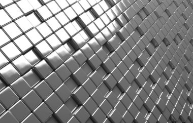 Beyaz küpleri 3d render arka plan soyut geometrik şekil