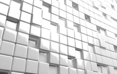 Beyaz küpleri 3d render arka plan soyut geometrik şekil