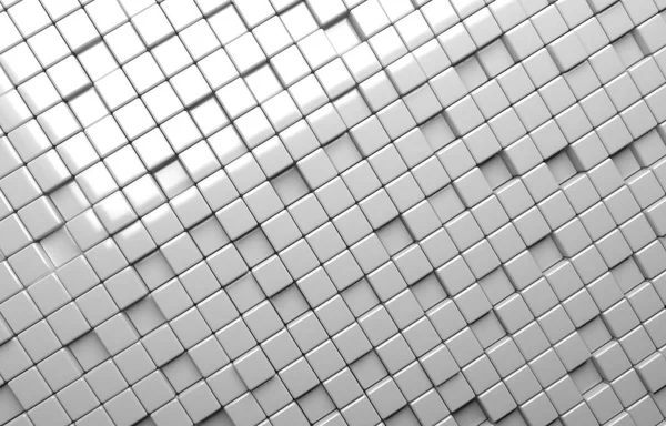 Forma Geométrica Abstrata Cubos Brancos Renderizar Fundo — Fotografia de Stock