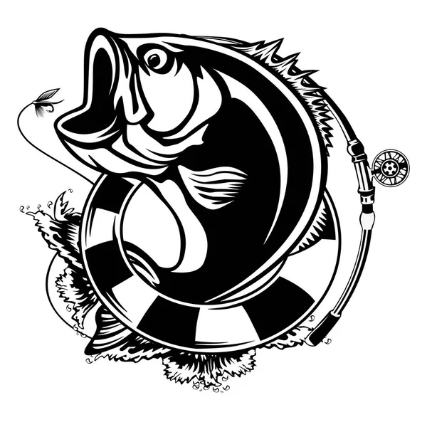 Download Fishing Logo Bass Fish Rod Club Emblem Fishing Theme ...
