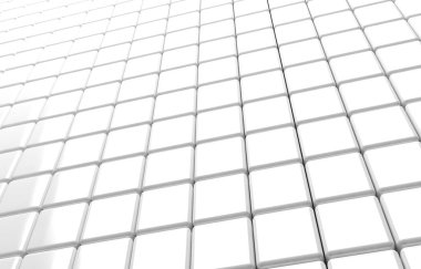 Beyaz küpleri 3d render soyut geometrik şekil