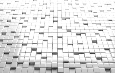 Beyaz küpleri 3d render soyut geometrik şekil