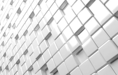 Beyaz küpleri 3d render arka plan soyut geometrik şekil