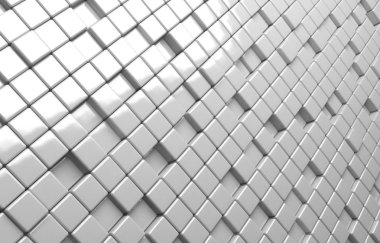 Beyaz küpleri 3d render arka plan soyut geometrik şekil