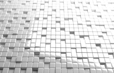 Beyaz küpleri 3d render arka plan soyut geometrik şekil