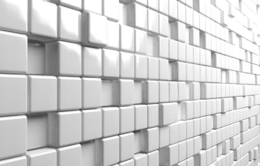 Beyaz küpleri 3d render arka plan soyut geometrik şekil