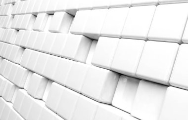 Beyaz küpleri 3d render soyut geometrik şekil