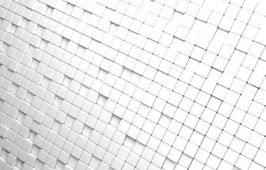 Beyaz küpleri 3d render soyut geometrik şekil