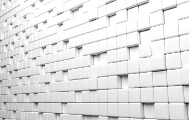 Beyaz küpleri 3d render soyut geometrik şekil