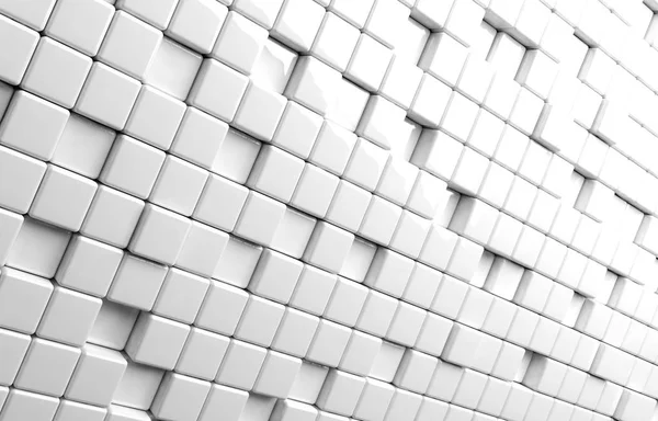 白色立方体的抽象几何形状3D — 图库照片
