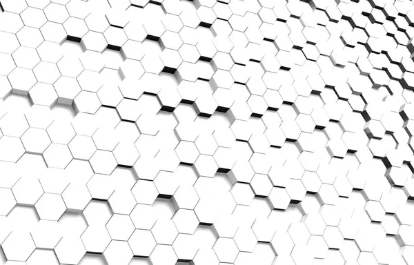 White Hexagon Background Texture Rendering Illustration Futuristic Abstract Banner — Stock Photo, Image