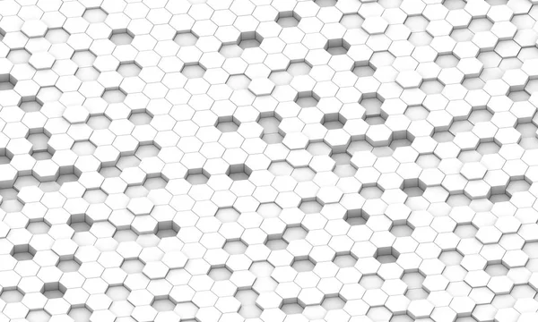 Hexagon Alb Textura Fundal Redare Ilustrație Banner Abstract Futurist — Fotografie, imagine de stoc