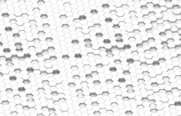 White hexagon 3D background texture. 3d rendering illustration. Futuristic abstract banner.