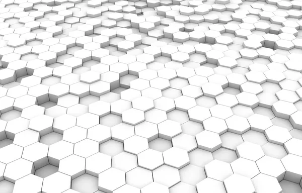 White hexagon 3D background texture. 3d rendering illustration. Futuristic abstract banner.