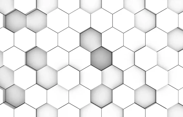 Λευκό Εξάγωνο Υφή Φόντου Απεικόνιση Απόδοσης Φουτουριστικό Αφηρημένο Banner — Φωτογραφία Αρχείου