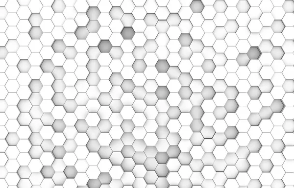 Texture Fond Hexagone Blanche Illustration Rendu Bannière Abstraite Futuriste — Photo