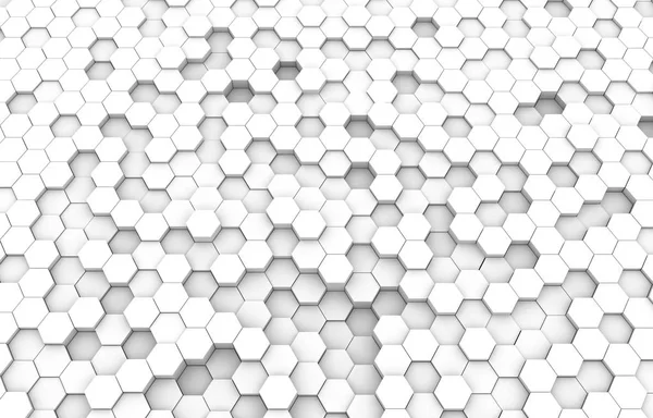 Hexagon Alb Textura Fundal Redare Ilustrație Banner Abstract Futurist — Fotografie, imagine de stoc