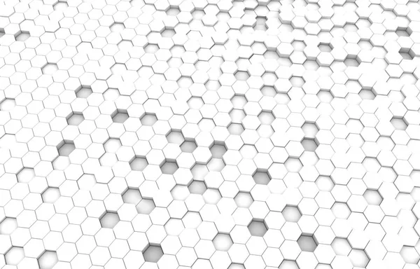 Weiße Hexagon Hintergrundtextur Darstellung Futuristisch Abstraktes Banner — Stockfoto