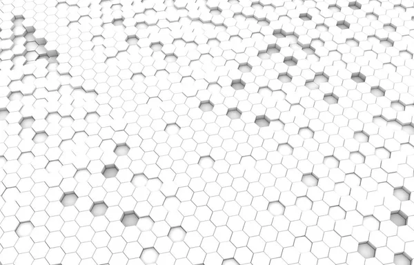 Textura Fondo Hexágono Blanco Ilustración Representación Banner Abstracto Futurista — Foto de Stock