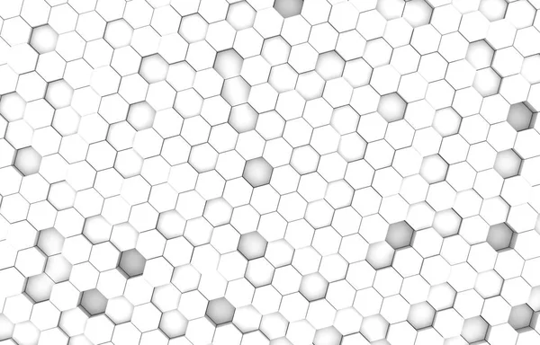 White Hexagon Background Texture Rendering Illustration Futuristic Abstract Banner — Stock Photo, Image