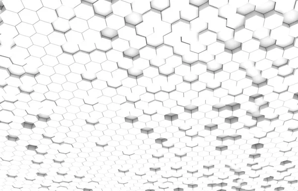 White hexagon 3D background texture. 3d rendering illustration. Futuristic abstract banner.