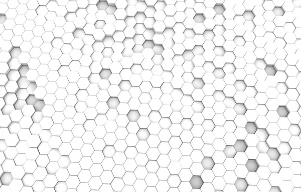 White hexagon 3D background texture. 3d rendering illustration. Futuristic abstract banner.