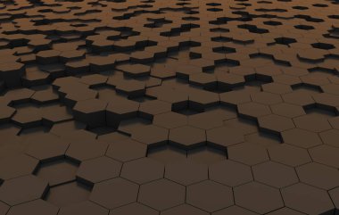 Duo sesi altıgen 3d arka plan doku. 3D render illüstrasyon. Fütüristik arka plan.