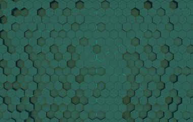 Duo sesi altıgen 3d arka plan doku. 3D render illüstrasyon. Fütüristik arka plan.