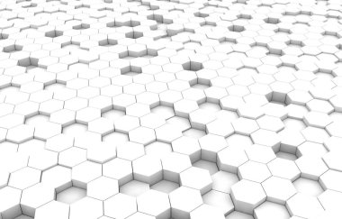 Duo sesi altıgen 3d arka plan doku. 3D render illüstrasyon. Fütüristik arka plan.