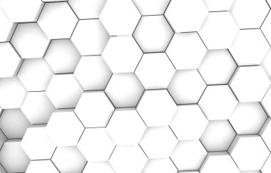 Duo sesi altıgen 3d arka plan doku. 3D render illüstrasyon. Fütüristik arka plan.