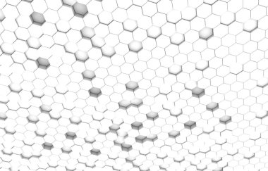 Duo sesi altıgen 3d arka plan doku. 3D render illüstrasyon. Fütüristik arka plan.