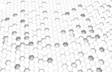 Duo sesi altıgen 3d arka plan doku. 3D render illüstrasyon. Fütüristik arka plan.