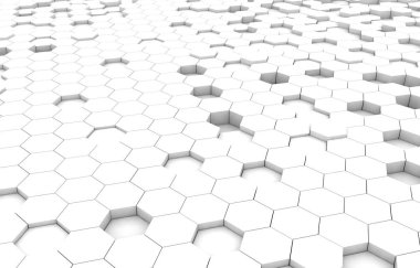 Duo sesi altıgen 3d arka plan doku. 3D render illüstrasyon. Fütüristik arka plan.