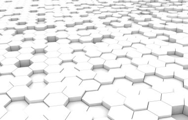Duo sesi altıgen 3d arka plan doku. 3D render illüstrasyon. Fütüristik arka plan.