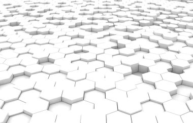 Duo sesi altıgen 3d arka plan doku. 3D render illüstrasyon. Fütüristik arka plan.