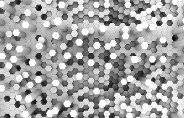 Duo sesi altıgen 3d arka plan doku. 3D render illüstrasyon. Fütüristik arka plan.