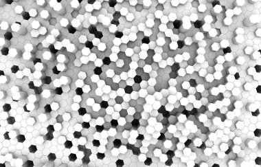 Duo sesi altıgen 3d arka plan doku. 3D render illüstrasyon. Fütüristik arka plan.